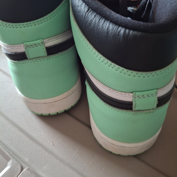 Black and Mint High-Top Air Jordans - Picture 4 of 6